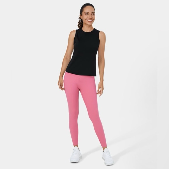 Halara Black Cut Out Crossover Hem Solid Yoga Tank Top/Shirt | NEW!! - Picture 6 of 12